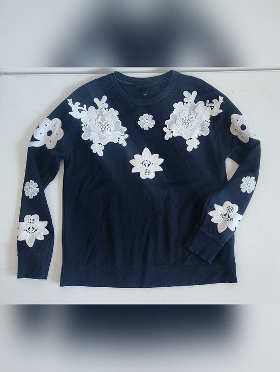 Victoria Beckham for Target Tops - Victoria Beckham for Target Deep Navy Ribbed Crewneck Sweatshirt